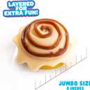 Taba Squishy- Cinnamon Roll (Jumbo) Large, 3.5" Super Soft & Sticky Layered TABA Squishies - Squish, Squeeze, Great for Stress Relief - Sensory / Fidget Play Food Squishy Toys