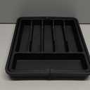 silverware drawer organizer, expandable silverware storage, utensil organizer, durable plastic cutlery storage box for forks, spoons, and knives - kitchen essentials for new home (black)