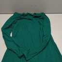 Roselux Womens Long Sleeve Stretch Crewneck Ribbed T-Shirt Fitted Casual Basic Tops (Large, Dark Green)