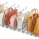 Ronlap Purse Storage Organizer for Closet, Clear Closet Bag Storage Dividers Rack Shelf Purse Dividers for Closet Organization Handbag Separators Closet Purse Organizers and Storage, 2 Pack, Clear