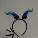 MOSTORY Devil Horns Headband for Adult - Demon Horns Headband for Halloween Cosplay Outfit Renaissance Photo Shoot Props (Blue)