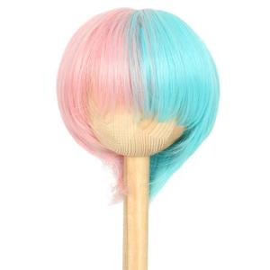 Missuhair 8-9Inch 1/3 BJD Doll Wig Suit for MSD DOD Pullip Dollfie Short Straight Pink Blue Wave handmade Hair Wigs Not for Human