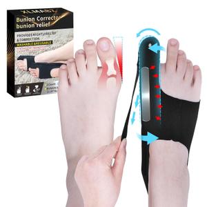 2 Piece Bunion Corrector for Women and Men, Side Adjustable Removable Design, Big Toe Straightener for Bunion Relief, Adjustable Day/Night Support. (M)