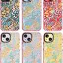 for iPhone 14 Case Cute - Durable Shockproof 6.6 ft Drop Impact Phone Case - Funny Blue Spring Design (6.1") Glitter Pink