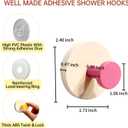 WSHSTS 2026 New Adhesive Wall Towel Hooks with Dual-Lock Design, Colorful Heavy Duty Sticky Holder Waterproof Shower Hooks Hanging Coat, Clothes, Closet Hook Wall Mount for Bathroom Kitchen