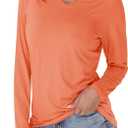 EKLENTSON Women's Long Sleeve T Shirts V-Neck UPF 50+ UV Sun Shirt Quick Dry Performance Tees Workout Athletic Tops, Medium