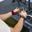 KAYANA 2 Hole Leather Gymnastics Hand Grips - Palm Protection and Wrist Support for Cross Training, Kettlebells, Pull ups, Weightlifting, Chin ups, Workout, & Exercise (Youth Small, Red)