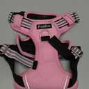 Funfox Dog Harness Medium No Pull, Adjustable 2 Clips Anti-Pull Vest with Practical Handle, Breathable Padded Pet Harness Designed for Small/Large Breeds, Reflective Training Walking Pink M