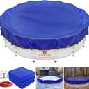 New Upgrade Winter Pool Cover 18 ft Round for Above Ground Pools, Extra Thick Durable Above Ground Swimming Pool Protection Cover, Encryption Grommets,Cold and UV Resistant with Premium Winch,Cable