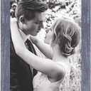 5.5x8.5 Picture Frame Blue, Rustic Natural 8.5x5.5in Photo/Portrait/Poster/Art Frame, Wall Hanging/Tabletop, Horizontal/Vertical Display Gallery Family Wedding Memorial Pic Frame Gift