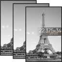 Upsimples 22.375 x 34 Poster Frame Black 3 Pack, Scratch-Proof Picture Frames 22.375 x 34 for Photo Gallery - Slide-In Strips, Horizontal or Vertical Wall Mounting