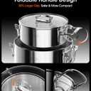 Stainless Steel Pot Set, 6-Piece Stackable Stock Pots with Glass Lids, 7.6 Quarts
