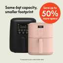 bella 6 Qt Slim Air Fryer, Fits-anywhere Kitchenware, EverGood Ceramic Nonstick Coating, Adjustable Temperature, 6 Preset Cooking Options, 60 Min Auto Shutoff w Audible Tone, 5lb Capacity, Blossom