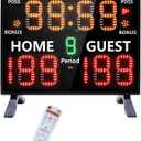 LUCKY TIME Electronic Basketball Scoreboard with Buzzer, Digital Scoreboard with Remote,Portable Score Keeper Battery Powered Score Board for Sports Games