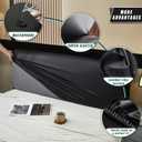 JOKIVTOU Stretch Bed Headboard Cover PU Leather, Waterproof Protective Universal Dustproof Soft Bed Head Cover Slipcover, No Need Wash, Wipeable, Bedroom Decor (Black,King)