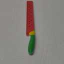 DECHOUS Watermelon Knife with Sleeve: Long Serrated Watermelon Knife for Melon Cutting - Kitchen Fruit Melon Cutter Slicer for Home Summer Party Fruit Serving (Red Green)