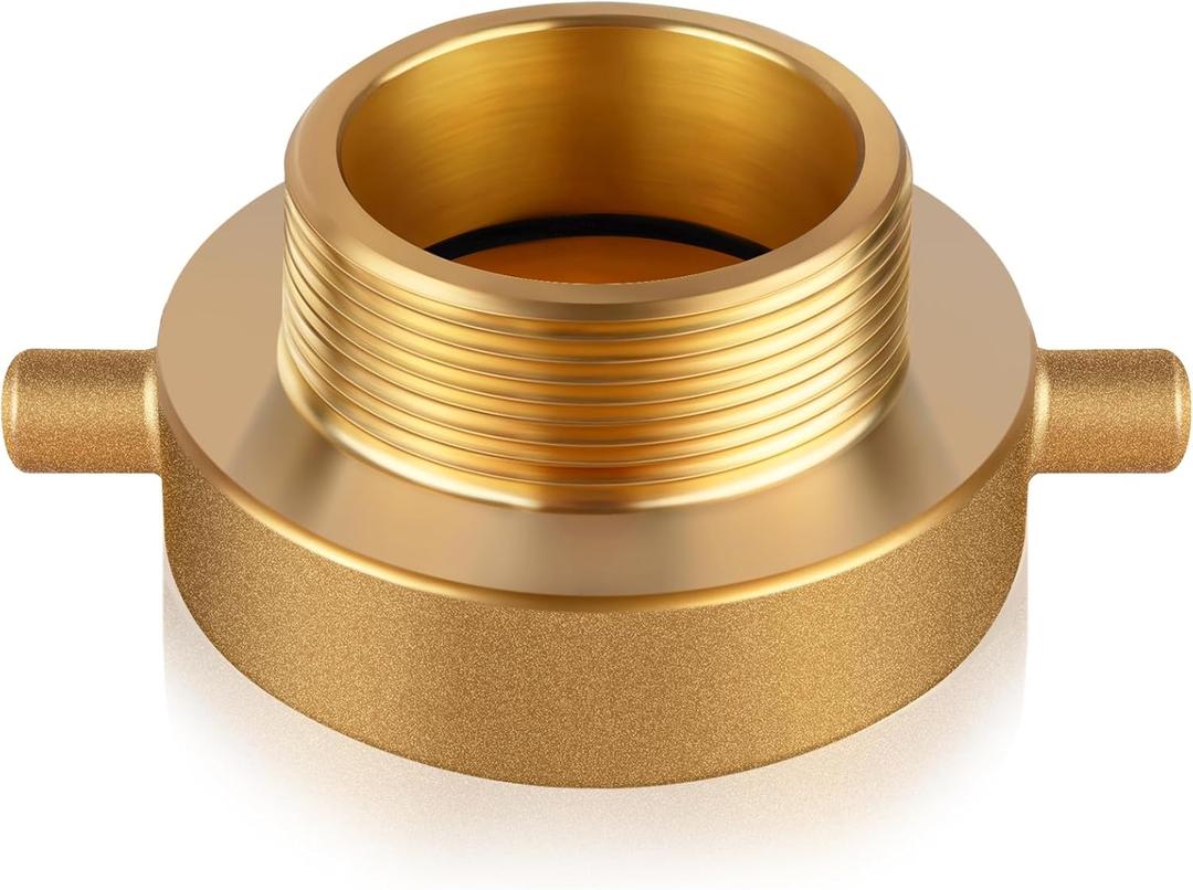 Brass Fire Hose Adapter, 2-1/2" NST Female x 2" NPT Male with Pin Lug for Hydrants & Hoses