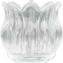 Real Glass Ant Moat for Hummingbird Feeders & Oriole Feeders Glass Tulip Shape Insect Guard with Large Capacity Flower Design Nectar Feeder Accessory Hooks (Clear, 1 Pack)