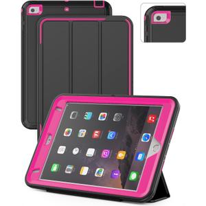 SEYMAC for iPad mini 5 / Mini 4 Case 7.9", Sturdy Heavy Duty Shockproof Protection Folio Stand Case with Smart Cover Auto Sleep/Wake for iPad mini 5th / 4th Generation, Rose