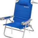 SUNNYFEEL Backpack Beach Chairs for Adults, Mid-Height 5-Position Reclining | 180 Lay Flat Oversized Folding Portable Beach Chair with Cup Holder Towel Bar Heavy Duty for Beach/Lawn/Outdoor/Camping