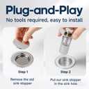 Pop Up Sink Drain Strainer, Bathroom Sink Drain Stopper with Removable Stainless Steel Drain Hair Catcher Basket, Universal Bathroom Sink Stopper Replacement, Drain Plug Filter (2PCS)