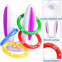 3 Pack Inflatable Easter Bunny Ring Toss Game with Score Ring - Easter Basket Essential for Kids Indoor Outdoor Rabbit Ears Toss Toy, Family Party Games School Carnival Activities(3 Set & 12 Rings)