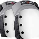 Triple Eight Street Knee Pads for Skateboarding and Roller Derby with Adjustable Straps (1 Pair) (Medium, Gray/White)