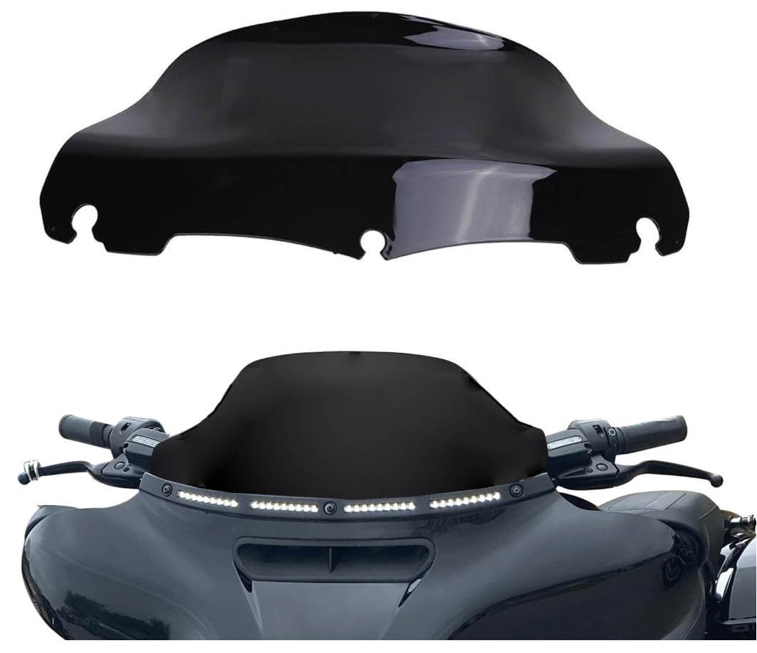 9 inch Black Wave Windshield Windscreen for Harley Electra Touring street FLHT FLHTC FLHX Tri Glide Electra Glide Street Ultra Limited 2014-2021