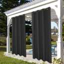 BONZER Outdoor Waterproof Curtains for Patio Privacy Grommet Light Filtering Outside Curtains for Gazebo, Porch, Pergola, Pavilion, 1 Panel, 54W x 84L inch, Charcoal