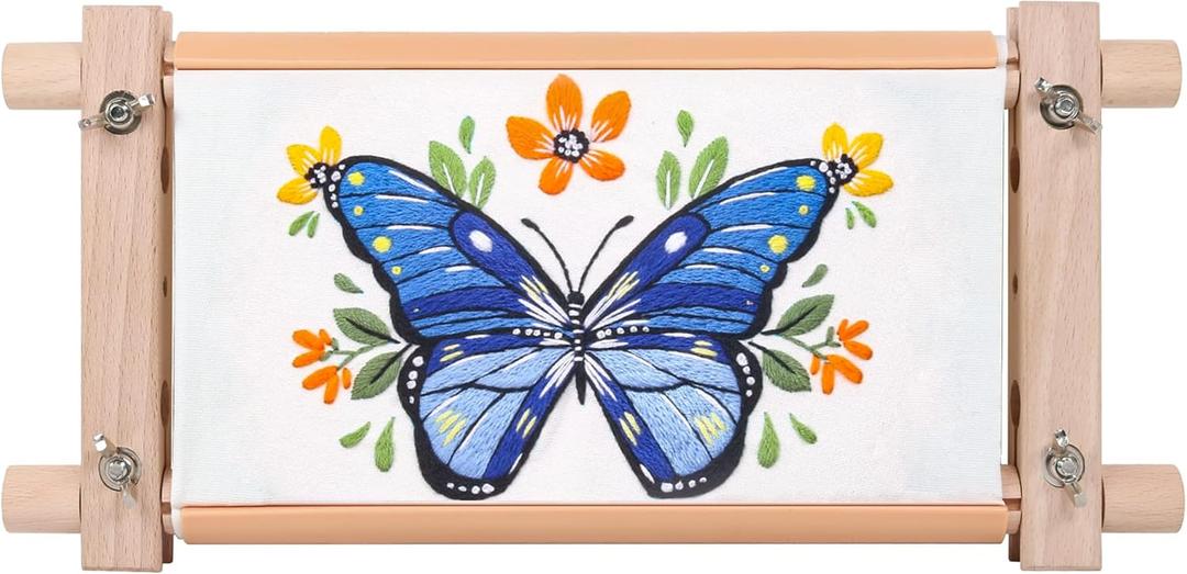 Embroidery Tapestry Scroll Frame, Mini Cross Stitch Frame, Scroll Embroidery&Quilting Holder for Cross Stitch, Needlepoint, and Sewing Projects (12.6inch x 9inch) (wood)