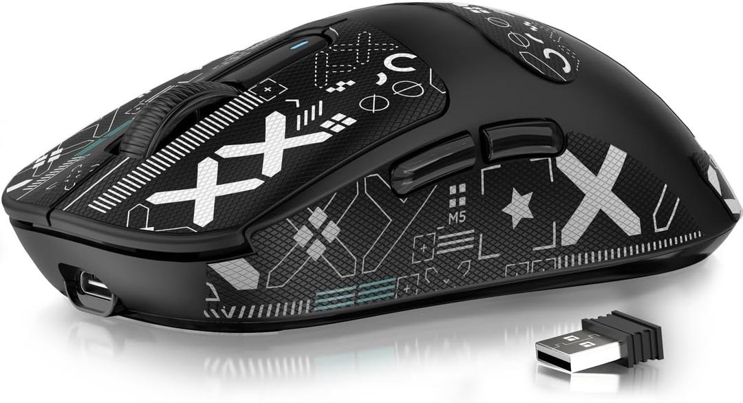 MANBASNAKE Attack Shark X3 Wireless Gaming Mouse, 49g Lightweight Triple Mode Ergonomic Computer Mouse, PAW3395 26K DPI Sensor, 200h Battery Life, Griptape Programmable Buttons for PC/Laptop/Mac/Win