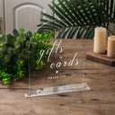 UNIQOOO 10 Pack Acrylic 8x10 Clear Arch Table Sign for Wedding with Holders, 1/8 in Thick, DIY Blank Arch Sign Sheet Perfect for Decoration, Party,Anniversary, Event, Stand Included