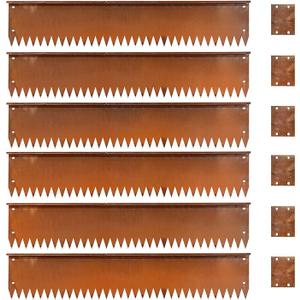 Garden Edging Border No Dig, 6-Pack Steel Landscape Edging Border, 40" L x 6" H Lawn Edging Border, Bendable Metal Landscape Edging for Yard, Patio, Flower Beds, Orange
