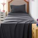 Bedsure Twin XL Sheets Dorm Bedding - 3 Pieces Soft Extra Long Twin Sheets, Breathable & Cooling Bed Sheets Set, Oeko Tex, Easy Care Microfiber for Women, Men, Boys & Girls, Dark Grey