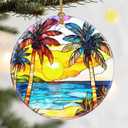 Christmas Ornaments, Dodosky 2.8in Ceramic Hanging Ornament, Xmas Decor, Christmas Tree Ornaments, Xmas Decorations for Tree, Holiday Ornament, Beach Lovers Gifts, Gifts for Women, Men, Family, Friend, Pack Of 2