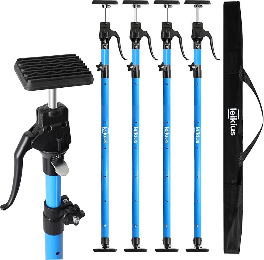 Cabinet Jacks for Installing Cabinets, Heavy Duty Third Hand Support Pole,Drywall Jack,Premium Dust Barrier Pole,Telescopic Adjustable Support Pole For Celling Extend from 49.2 to 114.2 inches, 4 PC