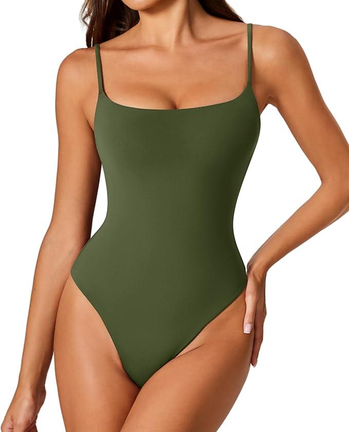 Women's Sexy One Piece Bathing Suit Swimsuit High Cut Leg Cheeky Coverage, Adjustable Thin Strap, Size -S