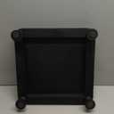 Dwellington Farmhouse Display Wood Riser, 12" Decorative Black Beaded Pedestal Stand, Square Tiered Tray Decor for Kitcher Decor, Countertop