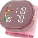 Guaever Wrist Blood Pressure Monitor Rechargeable BP Machine with 5.3"~7.7" Cuff, 2120 Memory, One-Button Switch Memory and User, Professional Automatic Wrist BP Cuff BP Monitor for Family (Pink)