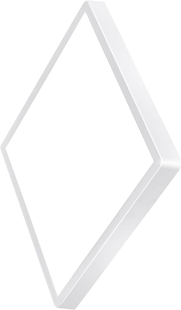 20 Inch Large LED Flush Mount Ceiling Light, 50W, 5000LM, Non-dimmable, 3000K/4000K/6000K CCT Selectable, White Square Flat Panel Light, Low Profile, Fits Hallway, Kitchen, Bedroom, Laundry Room