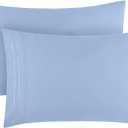 Mellanni Pillow Cases - Luxury, Extra Soft, Cooling Pillow Covers - 2 PC Iconic Collection Pillowcases - Envelope Closure (Standard/Queen 20" x 30", Sky Blue)