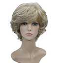 Wiginway Short Layered Shaggy Wavy Wigs Full Synthetic Capless Wigs White Women Blonde with Highlights