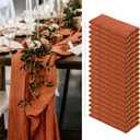 20 Pack Terracotta Cheesecloth Table Runner 10FT Long Rustic or Boho Table Runner Semi-Sheer Cheese Cloth Fabric for Wedding Decor Arch Draping Bridal Shower Party Banquet