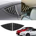 YHCDSEA for Model Y Side Window Louver Cover Sport Style for Tesla Model Y 2021 2022 2023 2024 2025 2026 Accessories (Glossy Carbon Fiber Pattern)