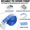 Cartman 1" x 12' Lashing Straps Cargo Tie-Down Strap Up to 600lbs, 8pk in Carry Bag, Blue