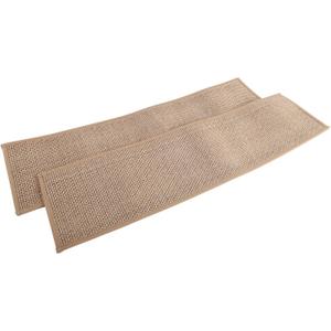 FABULETTA Linen Staircase Mat 76x20cm with Non-Slip Rubber Backing, Quick-Drying and Machine Washable Step Floor Cover for Indoor Home Safety and Comfort(Brown)
