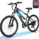 Electric Bike for Adults,36V Built-in Invisible Removable Battery,350W Brushless Motor(Peak 450W) Electric Mountain Bike,26" Tires&Front Fork Suspension,UL Certified 7-Speed (BLACK)