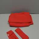 HOMEIDEAS Christmas Non-See-Through Red Privacy Sheer Kitchen Curtains 36 Inches Long 2 Panels Set Light Filtering Curtains for Living Room Bedroom Drapes,W30xL36