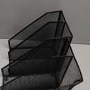 2 Set Magazine Holder Metal Wire, 2 Compartments Mesh File Holder for Desk, Office Desk Accessories Decorative File Box, Black