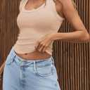 Tankaneo Womens Summer Ribbed Tank Top Casual Ringer Scoop Neck Sleeveless Knit Fitted Tops Going Out Tee Shirts (S)
